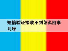 短信验证接收不到怎么回事儿呀