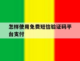 怎样使用免费短信验证码平台支付