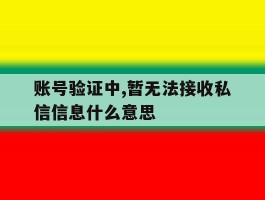 账号验证中,暂无法接收私信信息什么意思
