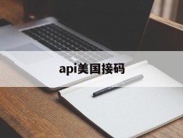 api美国接码