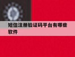短信注册验证码平台有哪些软件