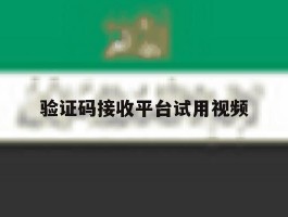 验证码接收平台试用视频
