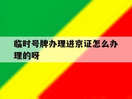 临时号牌办理进京证怎么办理的呀