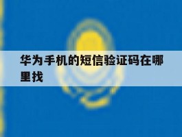 华为手机的短信验证码在哪里找