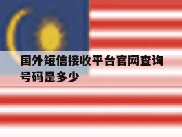 国外短信接收平台官网查询号码是多少