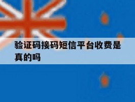 验证码接码短信平台收费是真的吗