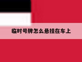 临时号牌怎么悬挂在车上