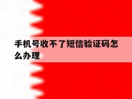 手机号收不了短信验证码怎么办理