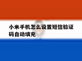 小米手机怎么设置短信验证码自动填充