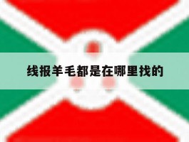 线报羊毛都是在哪里找的