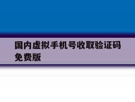 国内虚拟手机号收取验证码免费版