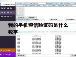 我的手机短信验证码是什么数字