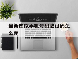 最新虚拟手机号码验证码怎么弄