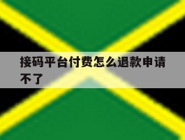 接码平台付费怎么退款申请不了