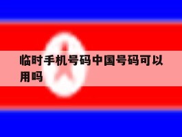临时手机号码中国号码可以用吗