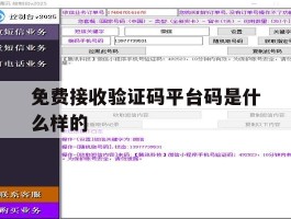 免费接收验证码平台码是什么样的