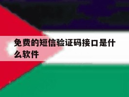 免费的短信验证码接口是什么软件