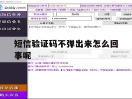 短信验证码不弹出来怎么回事呢