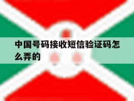 中国号码接收短信验证码怎么弄的