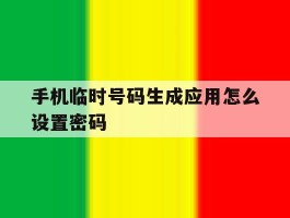 手机临时号码生成应用怎么设置密码