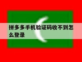 拼多多手机验证码收不到怎么登录