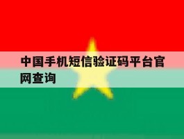 中国手机短信验证码平台官网查询