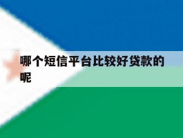 哪个短信平台比较好贷款的呢