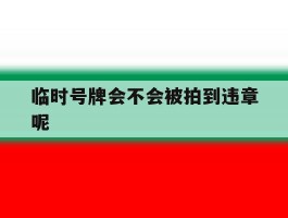 临时号牌会不会被拍到违章呢