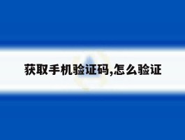 获取手机验证码,怎么验证